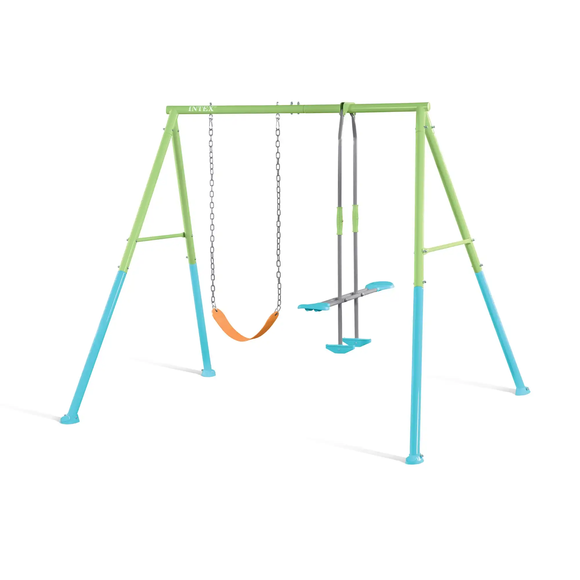 44120_2 Šareni set za ljuljanje Swing & Glide sa dve funkcije, uključujući ljuljašku i glajder za decu.
