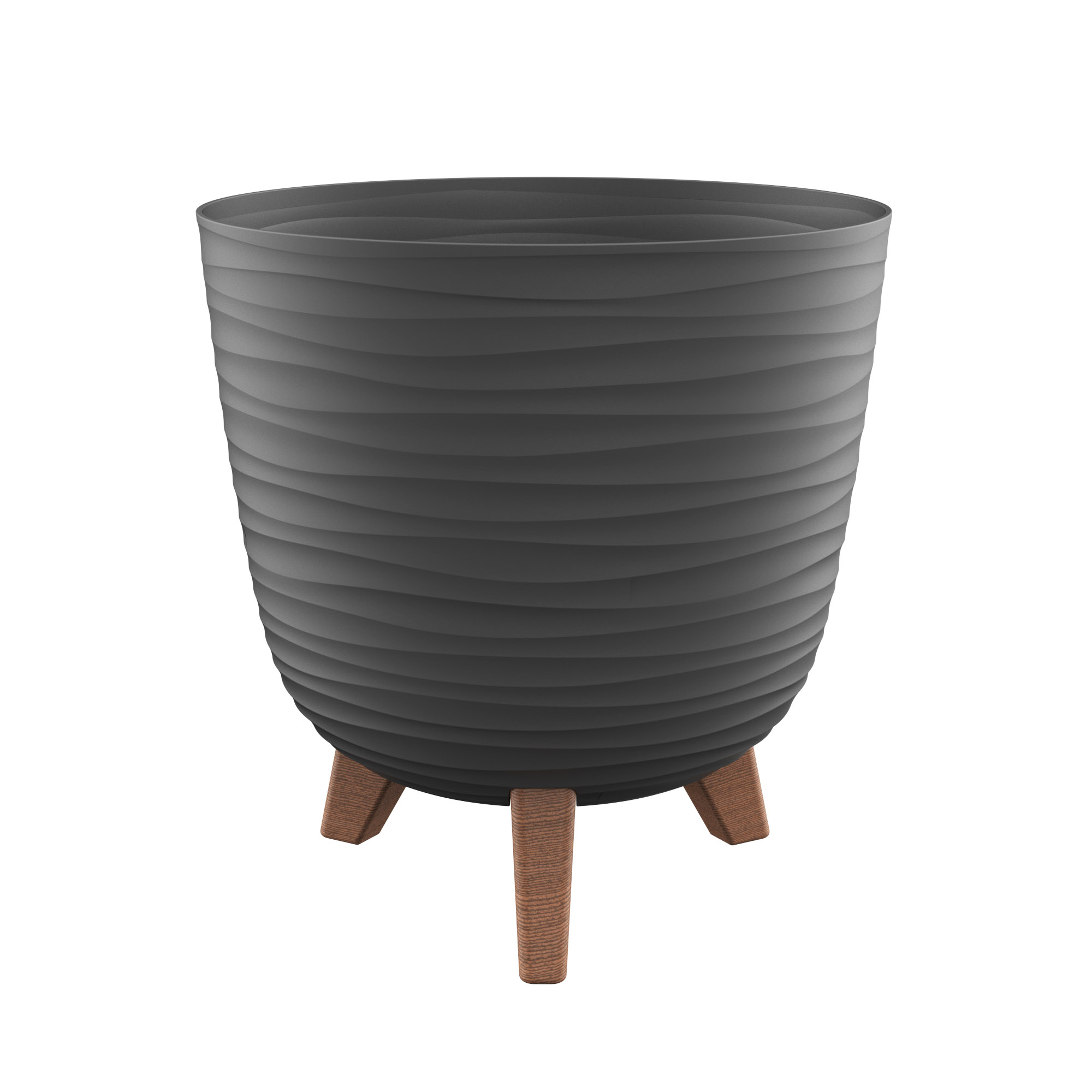 Miskone - ANCONA Saksija sa nogicama fi 24cm - 001 DARK GREY