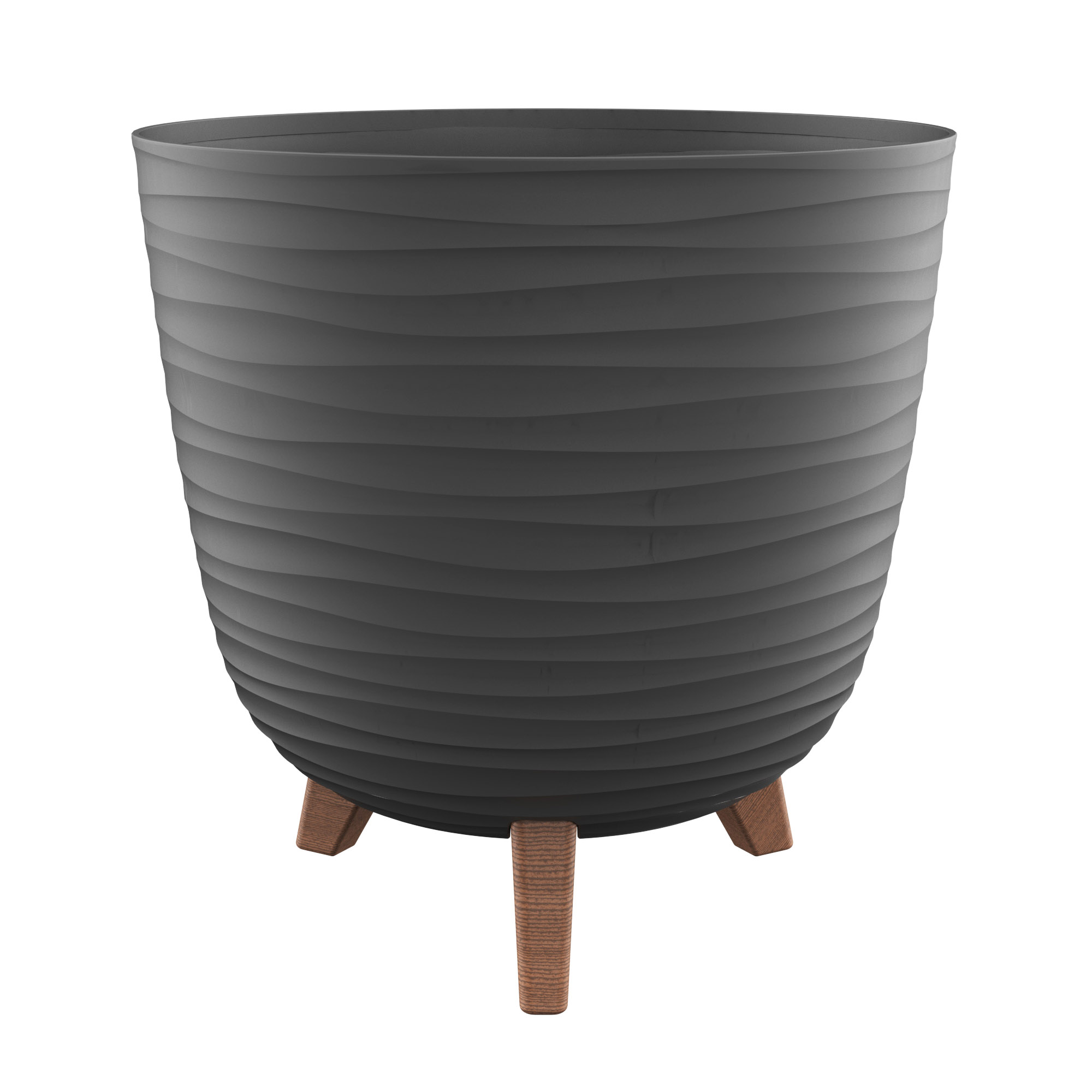 Miskone - ANCONA Saksija sa nogicama fi 28cm - 001 DARK GREY